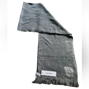 Calvin Klein Unisex 100% Acrylic Scarf Super Soft Gray